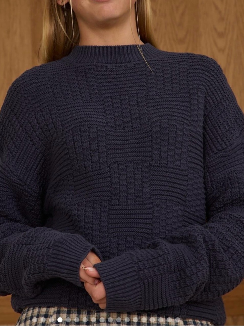 Rylee & Cru Aspen Navy Textured Knit Sweater - Women